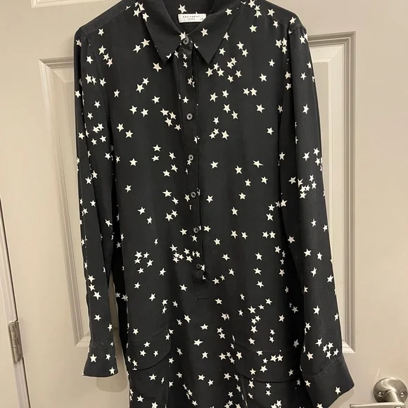 Equipment Black Star Print dress size L - Picture 4 of 4